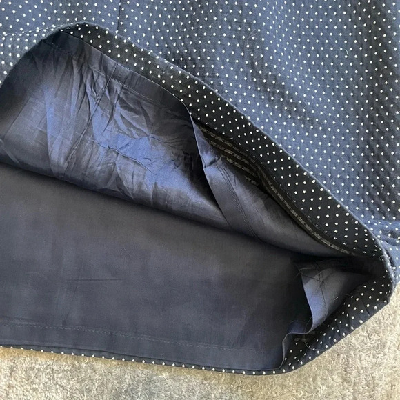 David Meister Navy Blue Polkadot Cocktail Dress A Line Women’s Size 10 Preppy - Picture 4 of 12